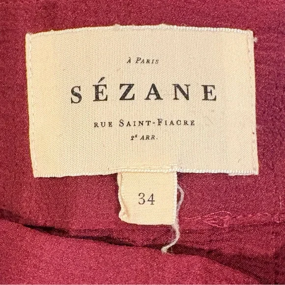 Sezane Dino Midi Skirt Burgundy 2 - Picture 5 of 5